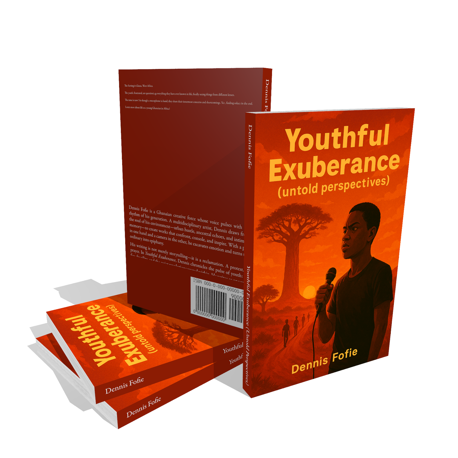 Youthful Exuberance book cover by writer Dennis Fofie