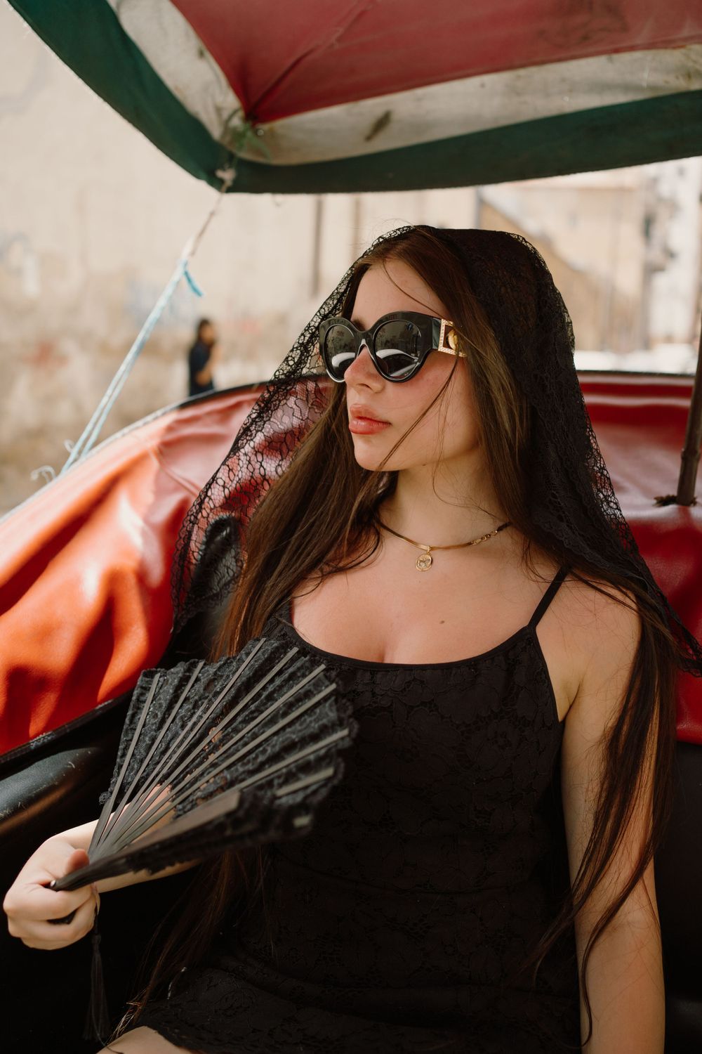 Fashion shoot in the streets of Palermo, Sicily