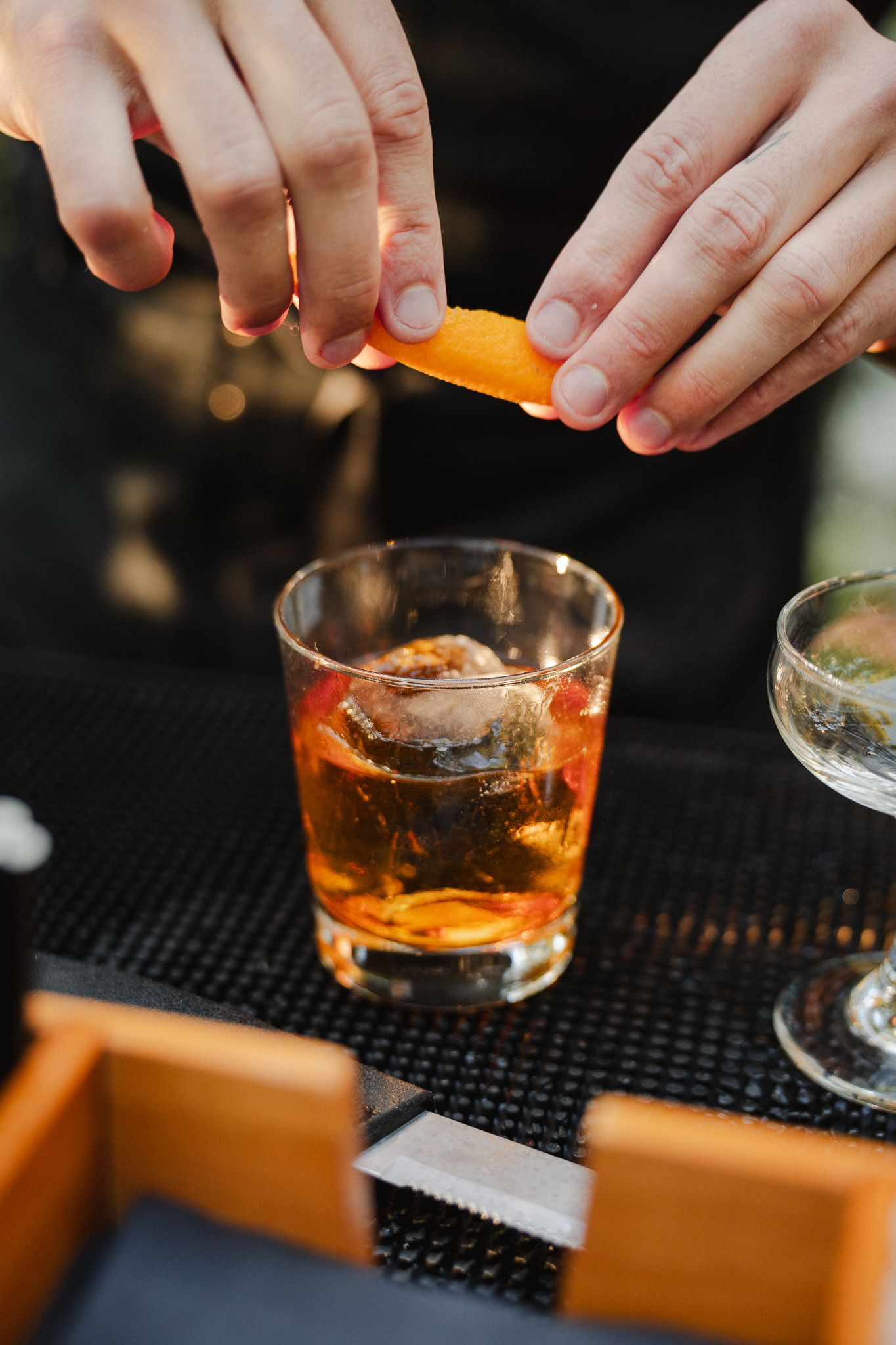 Family and friends enjoying cocktail hour at a Los Angeles wedding
