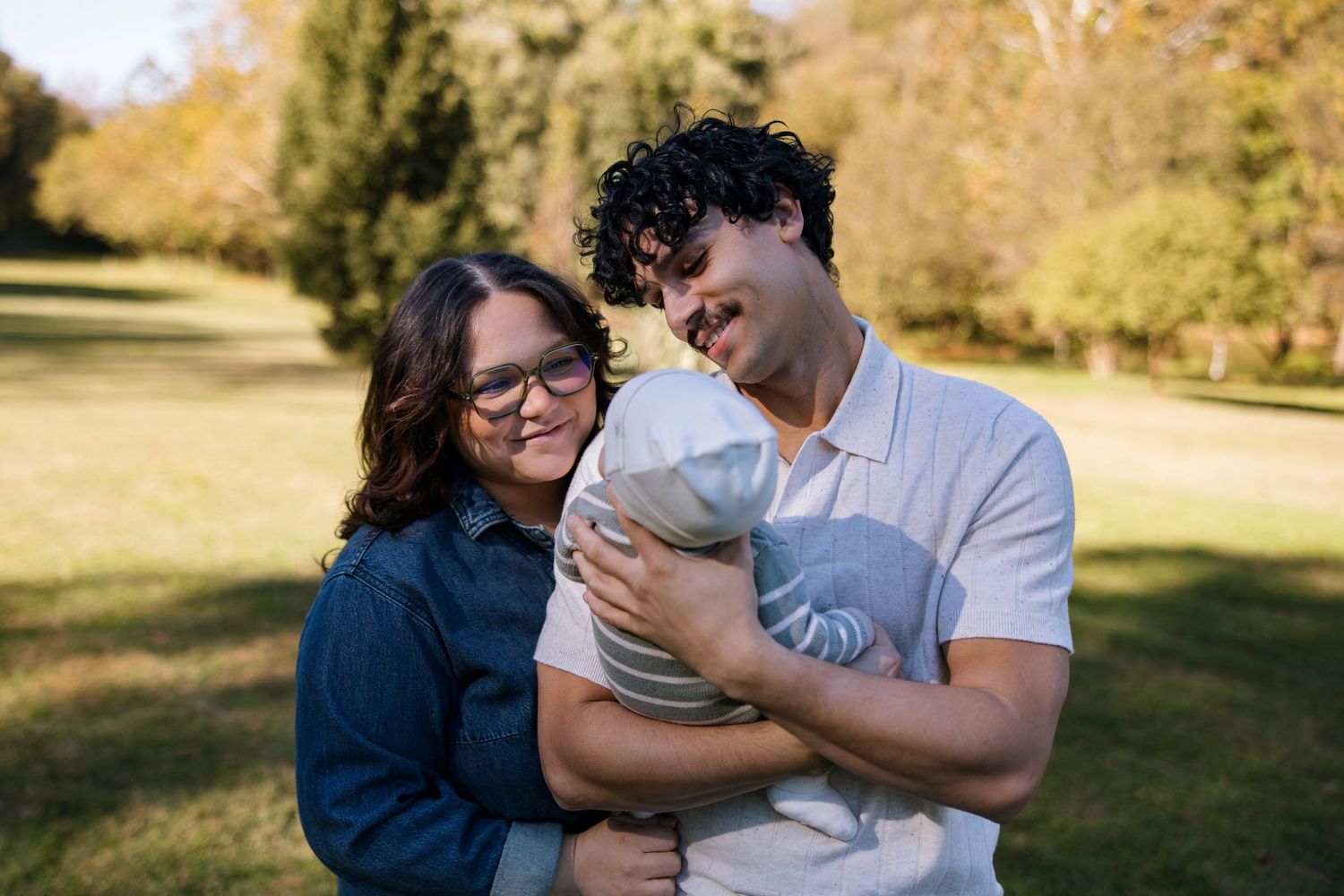 Fall newborn family session