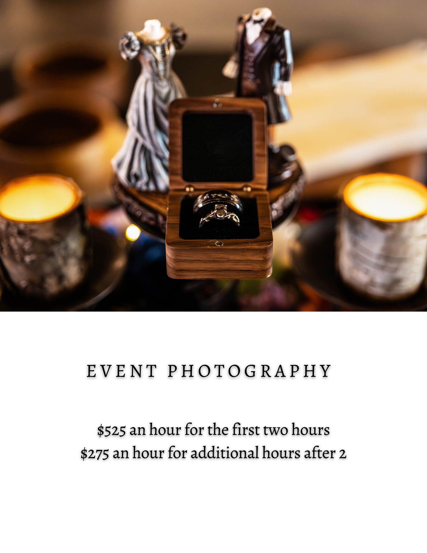A price sheet featuring rings in a box.