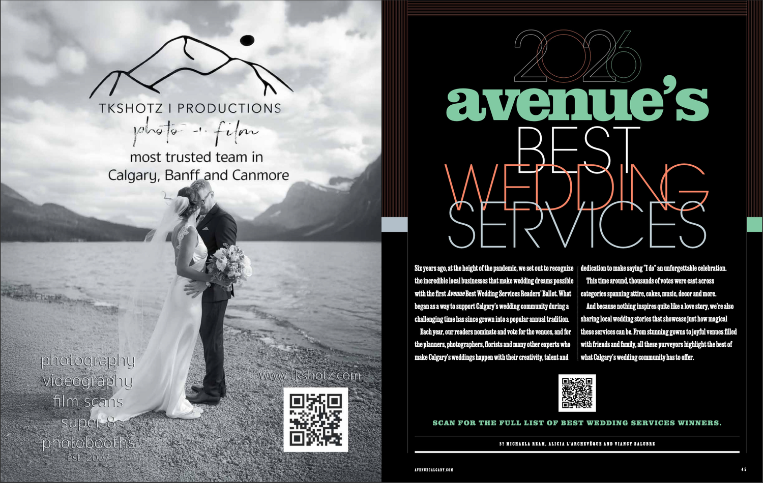 A series of black and white business cards and marketing materials arranged in a horizontal layout showcasing Avenue's services.