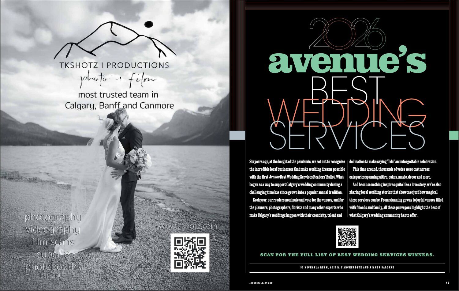 Tkshotz Productions wedding services magazine feature