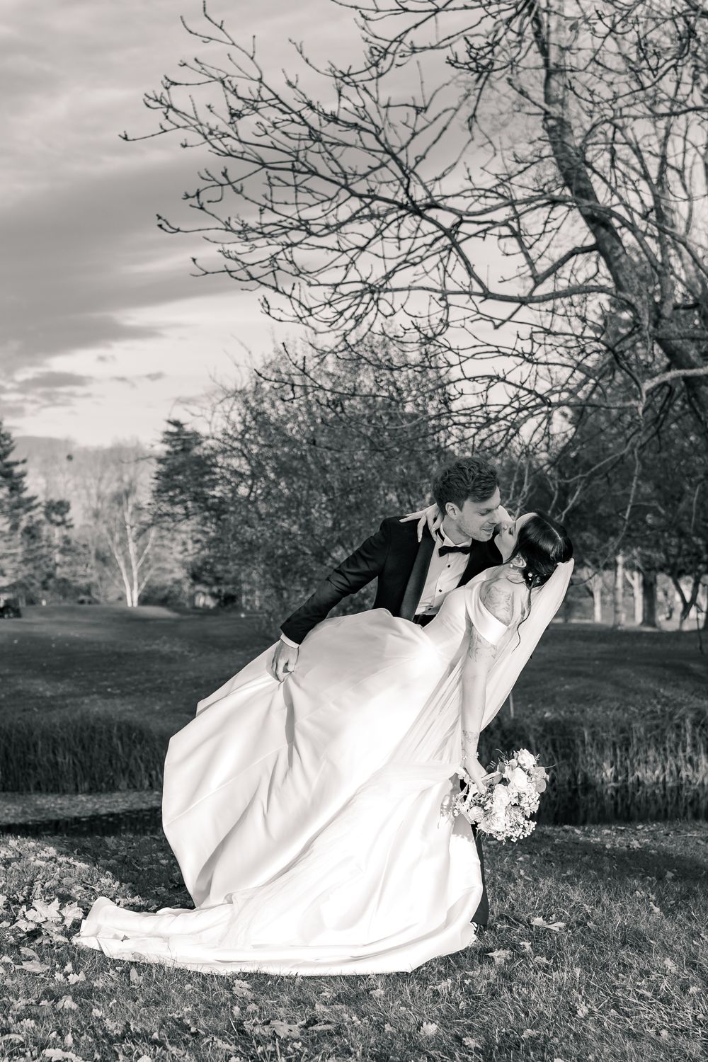 COUPLE PORTRAITS   NORFOLK WEDDING DUNSTON HALL NORWICH BLACK TIE WEDDING