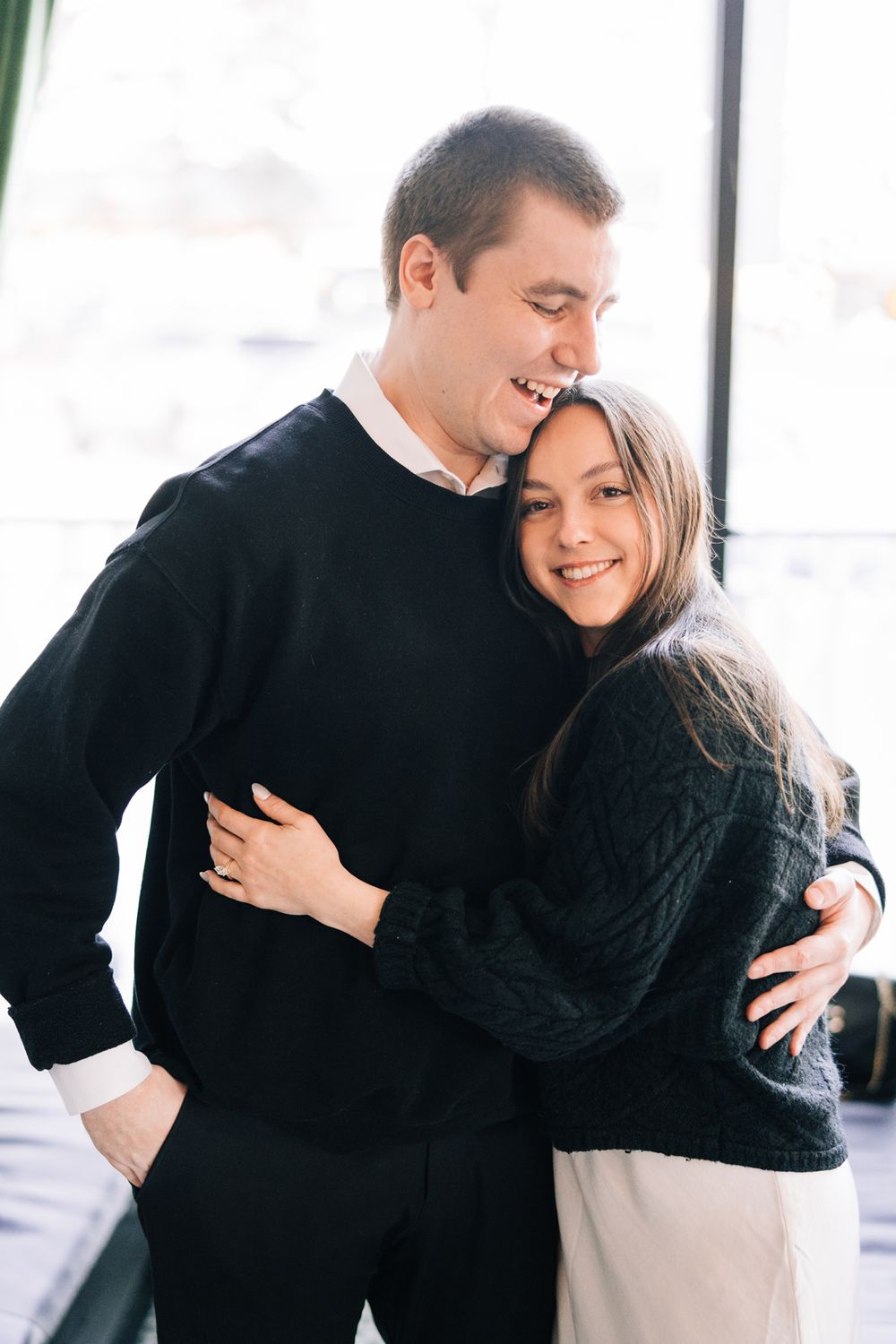 Engagement proposal photos at Milkstop in La Grange, Illinois.