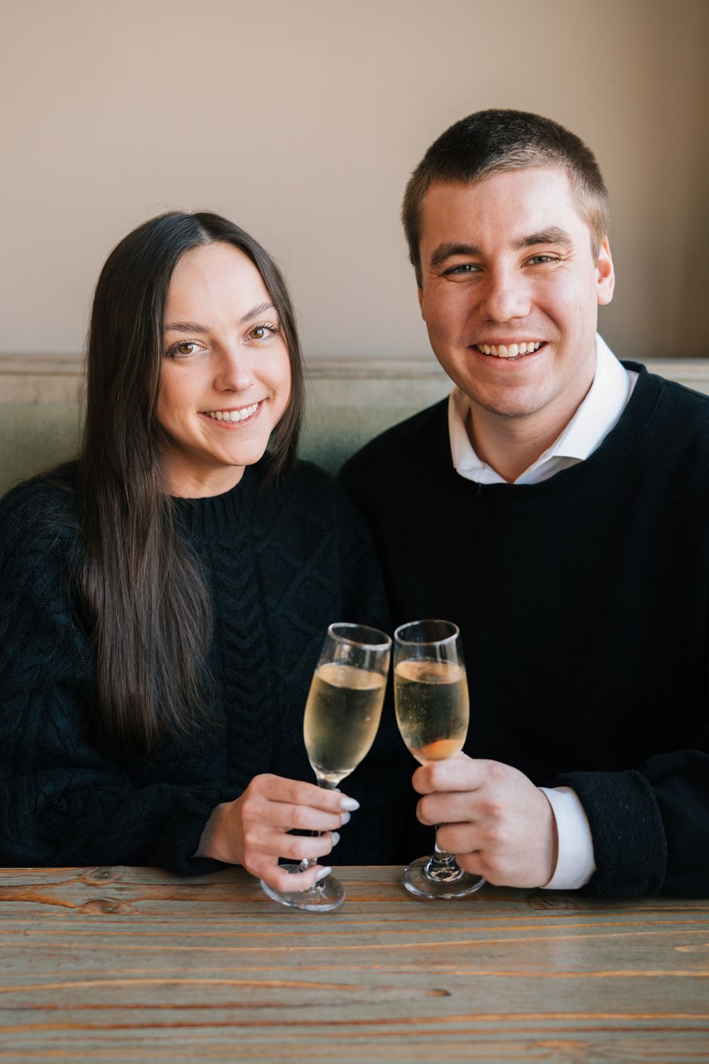 Engagement proposal photos at Milkstop in La Grange, Illinois.