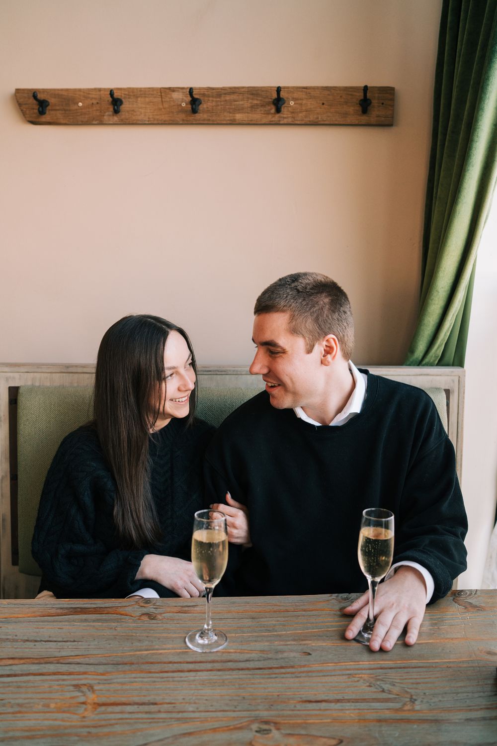 Engagement proposal photos at Milkstop in La Grange, Illinois.