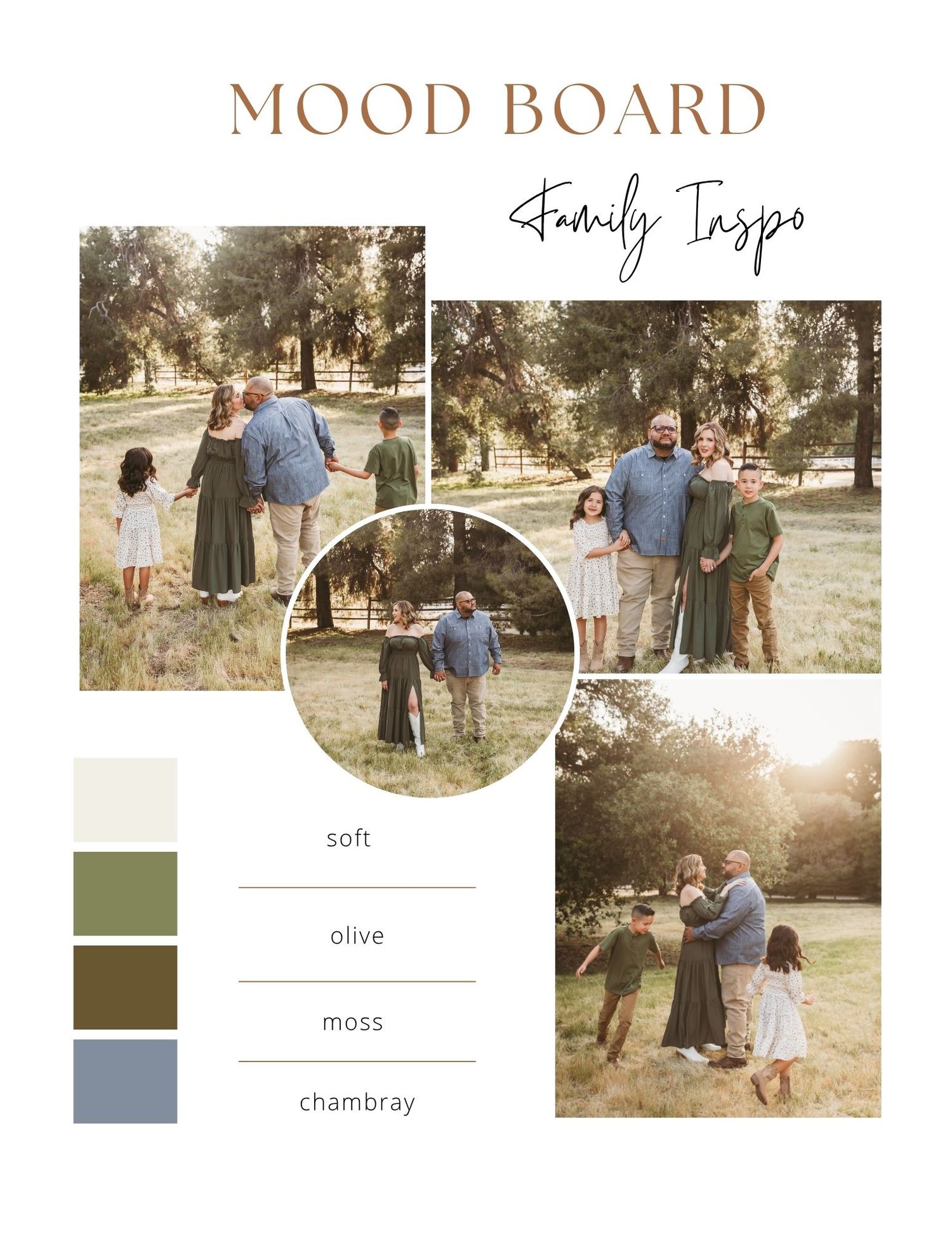 mood board for family photos color palette