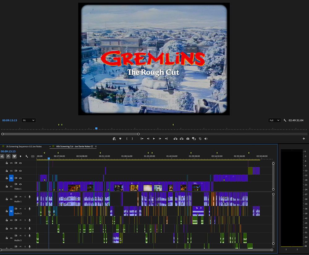 Gremlins Adobe Premiere Timeline