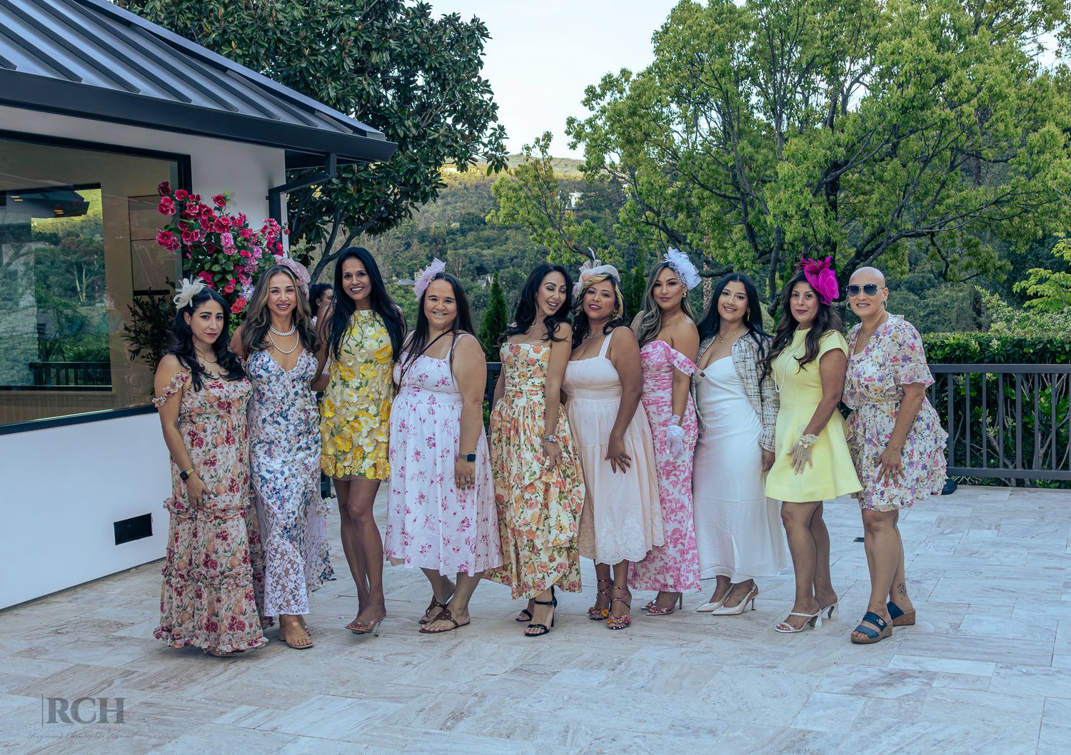 Group portrait captured at a luxury Women’s Council of Realtors high tea event in Los Gatos.