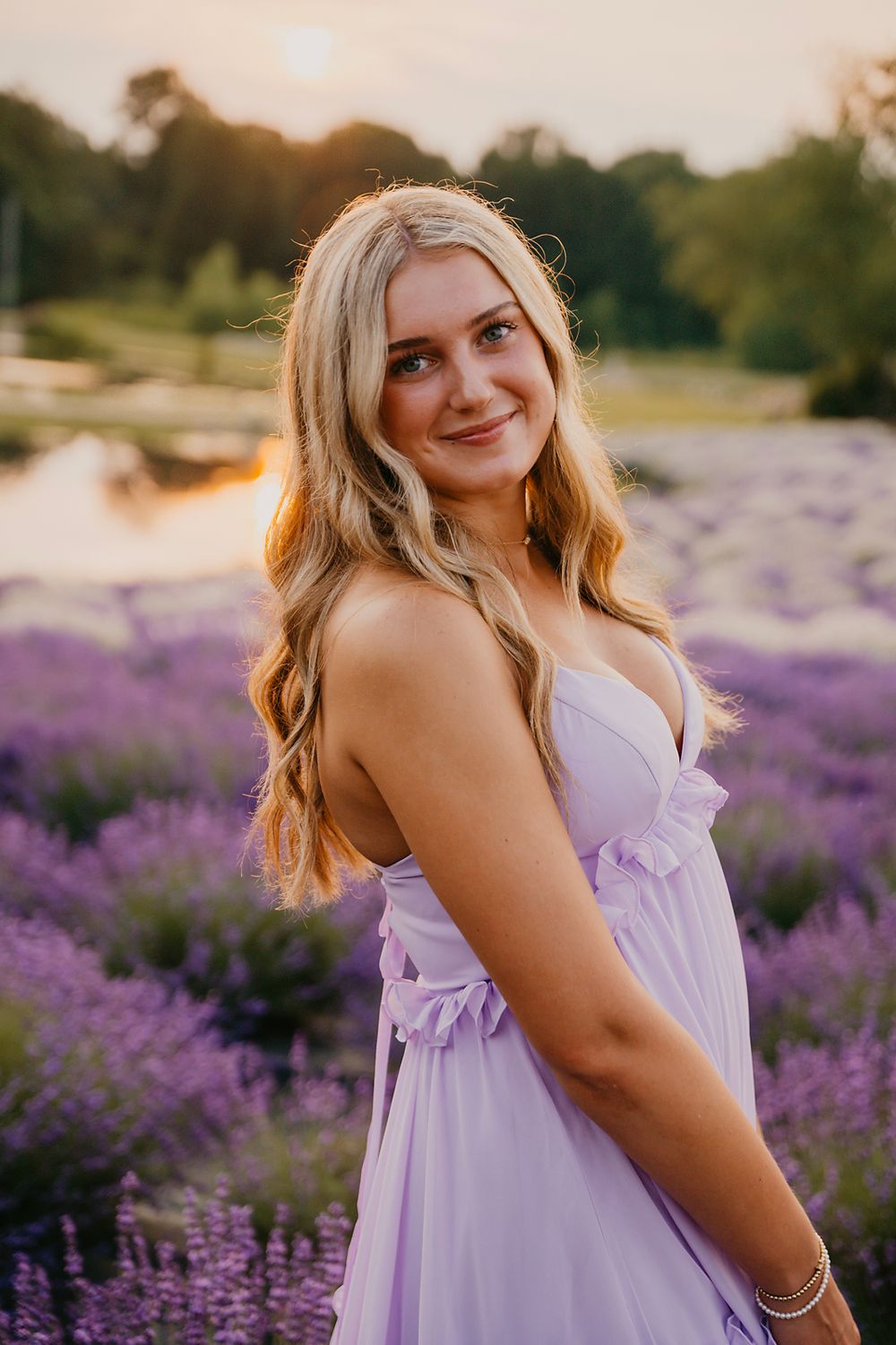 senior girl, lavender, spring, Michigan