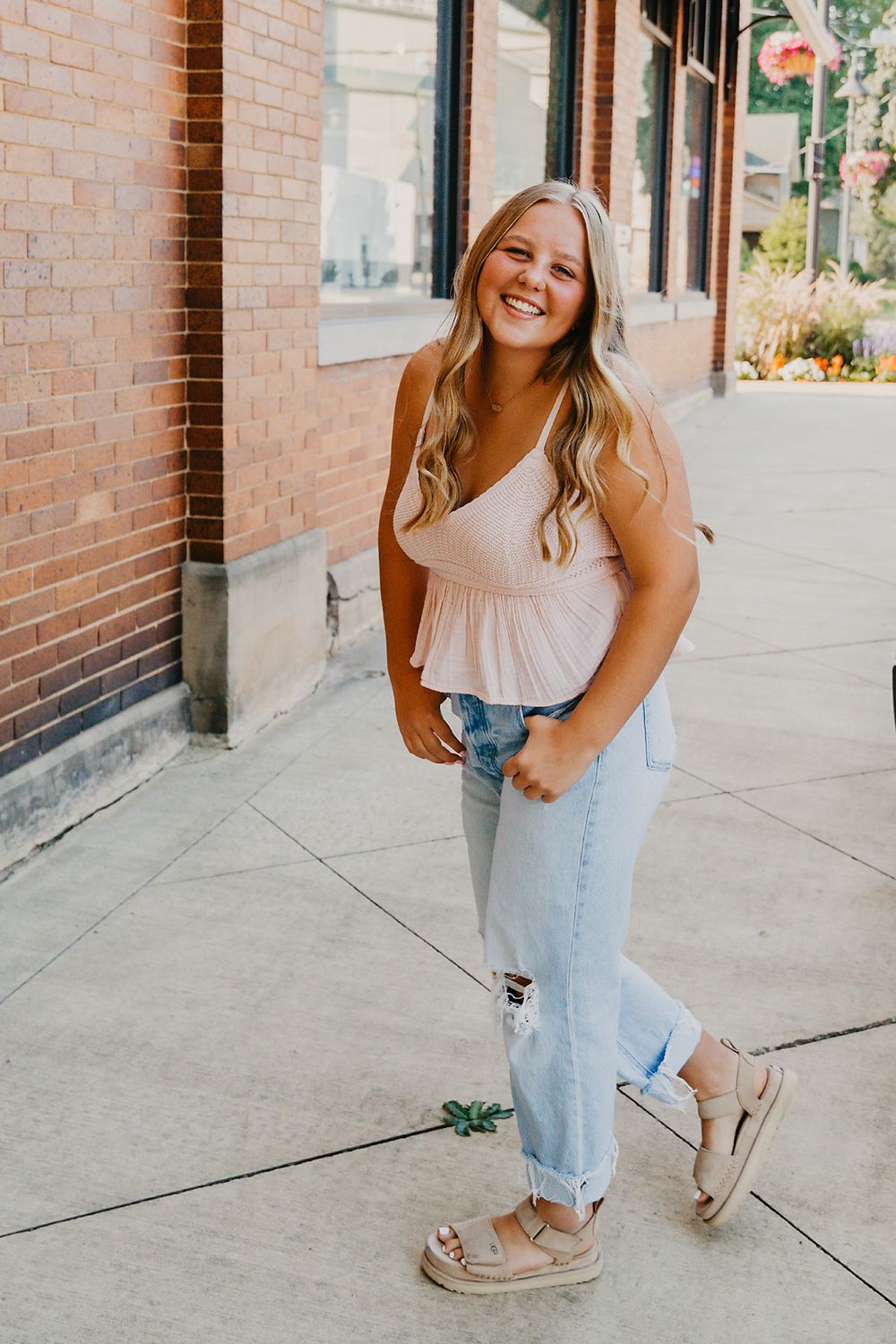 senior, downtown, urban, girl, summer
