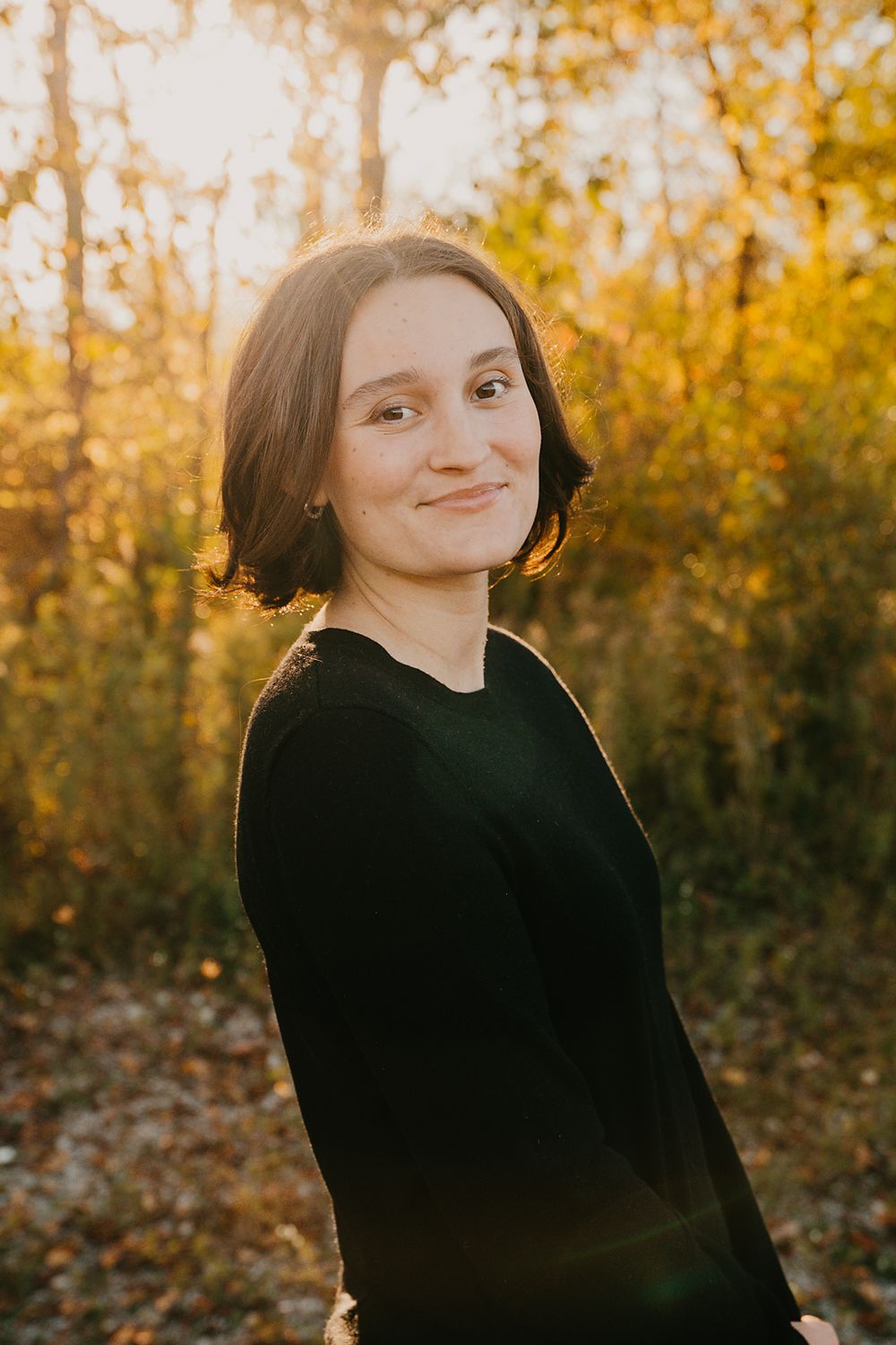 senior, girl, fall, country