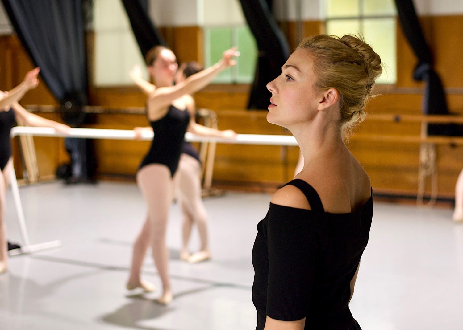 Photograph of a ballet instructor and her ballet students at Marin Ballet in San Rafael California by William Wayland