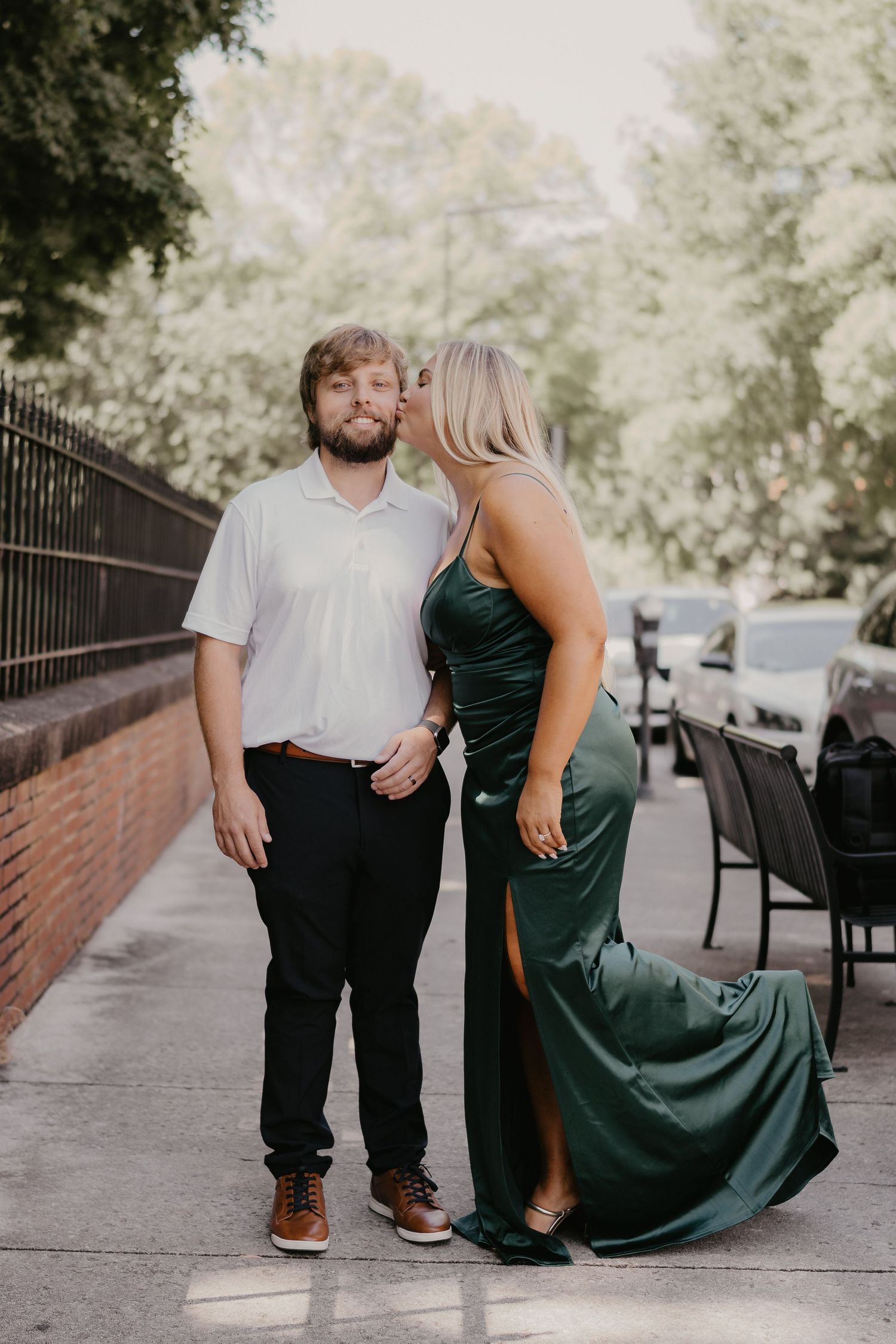 bride kissing groom after knoxville ceremony wedding