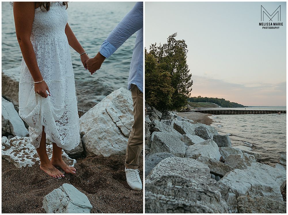 Lake Michigan Engagement Photos Chicago Wedding Photographer Melissa Marie Photography