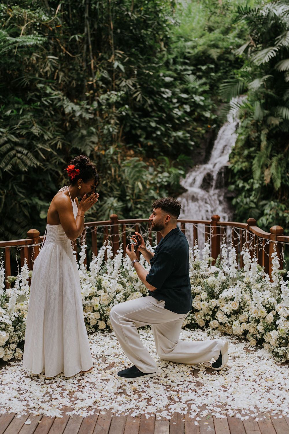 Professional proposal couple photography services at The Kayon Resort Bali.