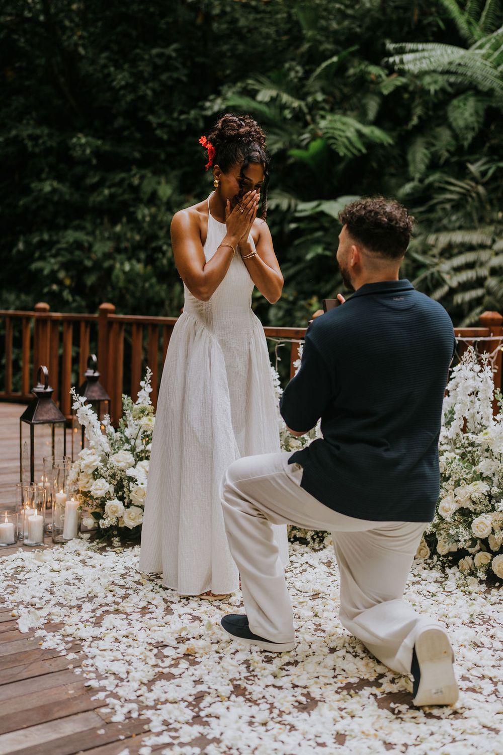 Professional proposal couple photography services at The Kayon Resort Bali.