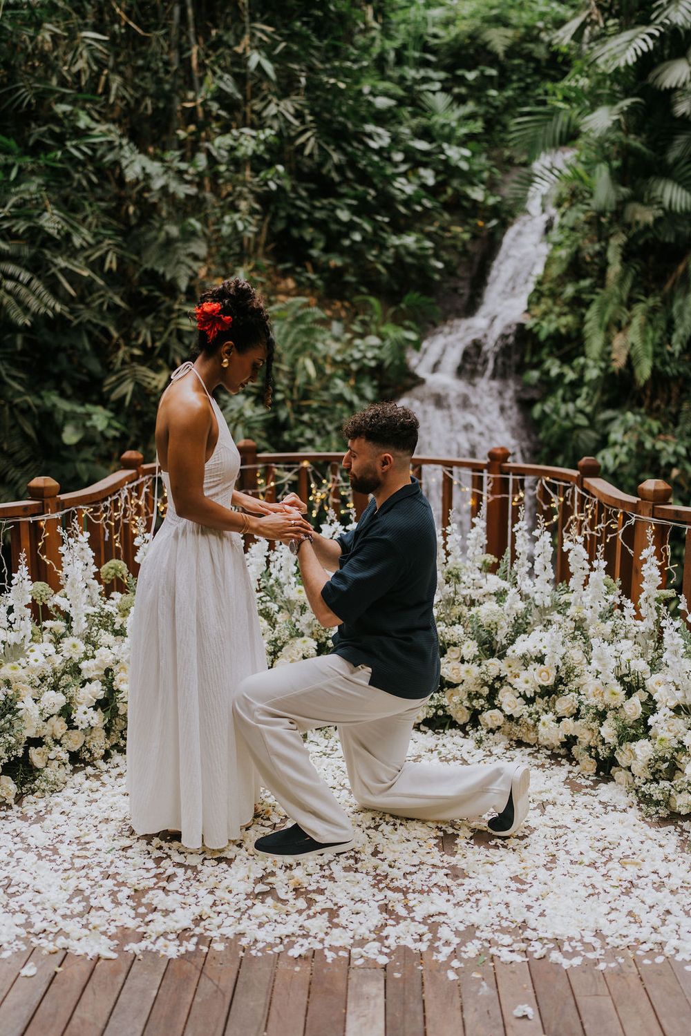 Professional proposal couple photography services at The Kayon Resort Bali.
