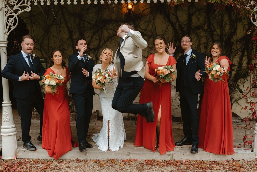 Bridal party portraits at BrookLodge & Macreddin Village
