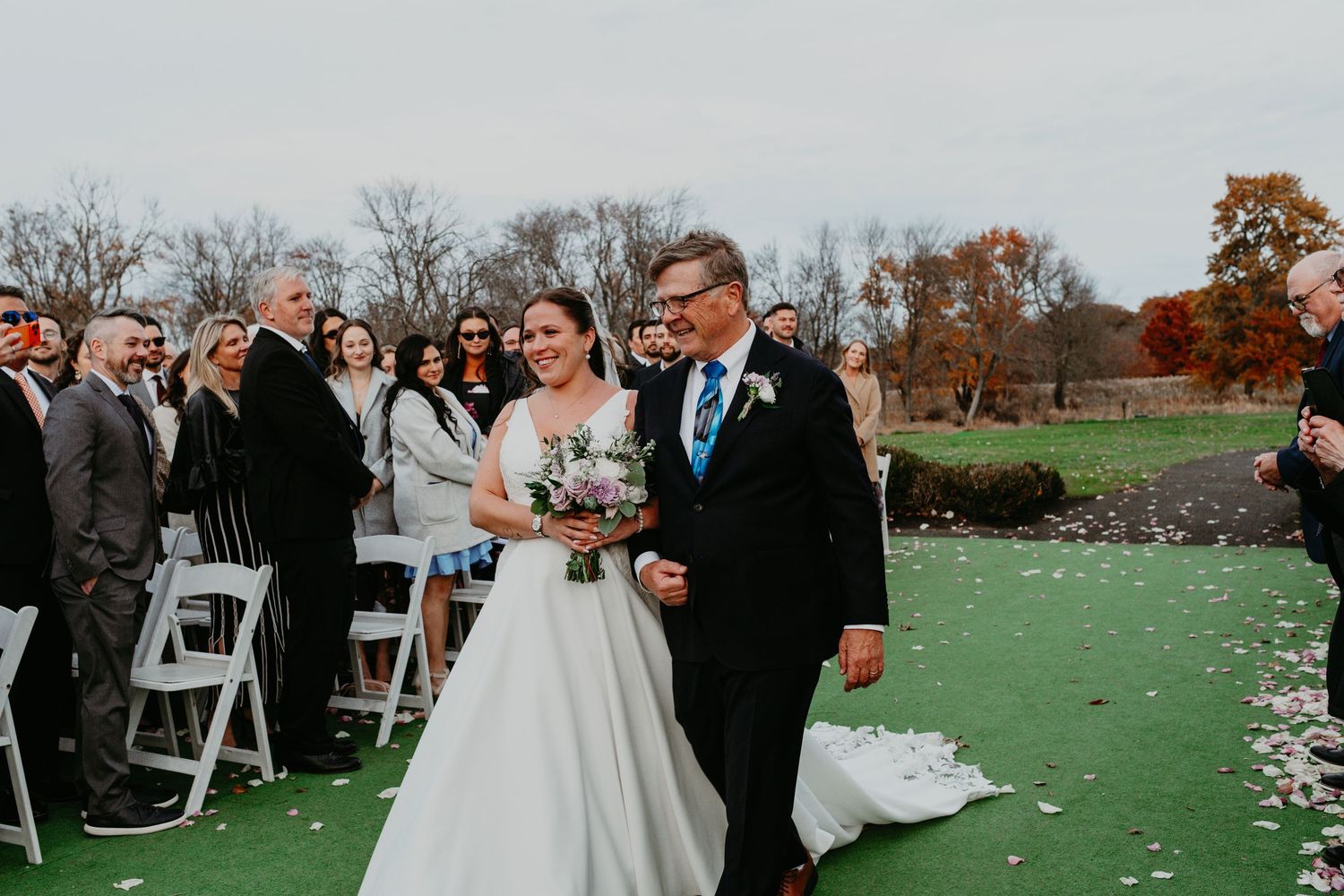 Central New Jersey wedding photographer capturing couple portraits at Galloping Hill Golf Course