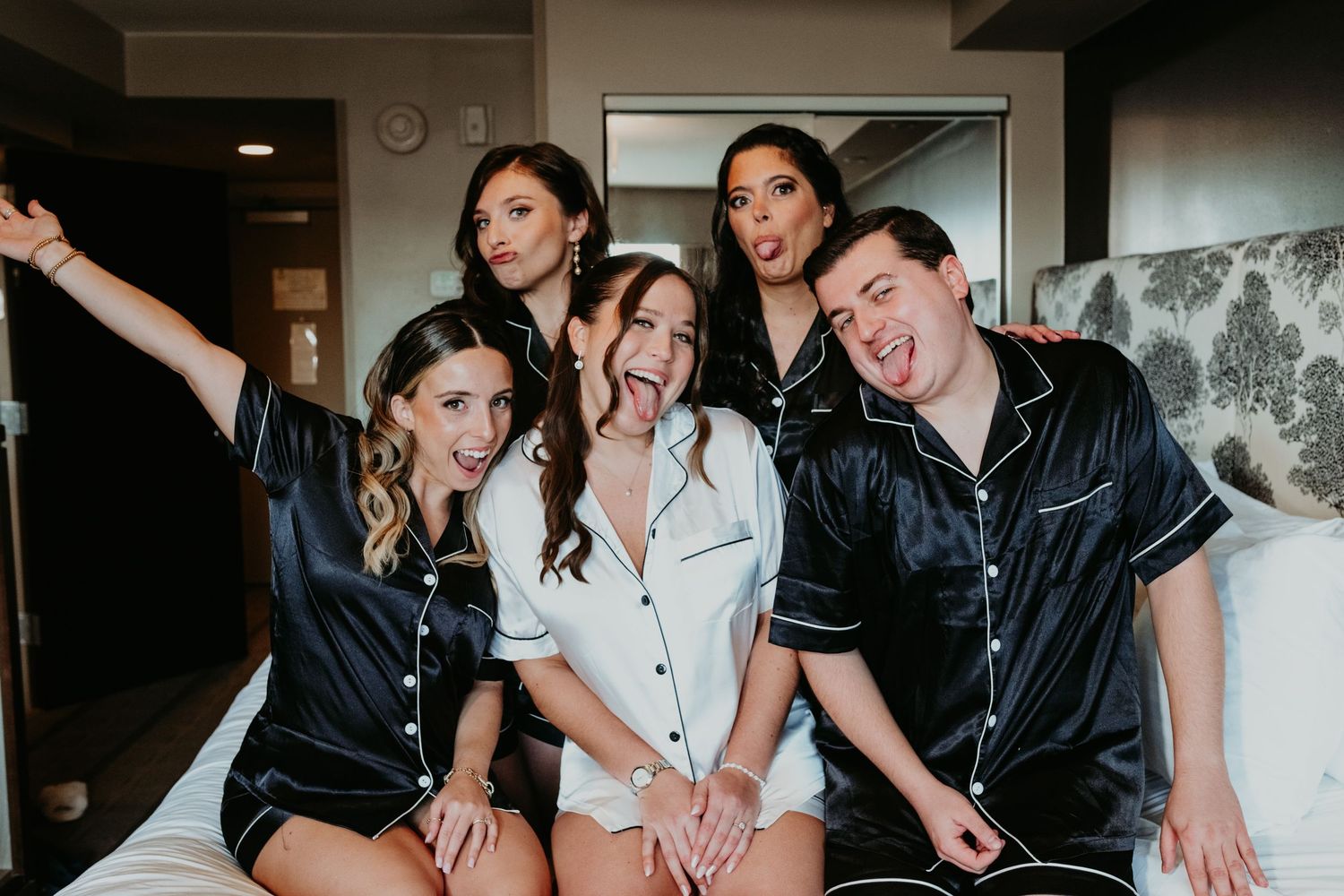 Fun getting ready photos with bride and bridal party