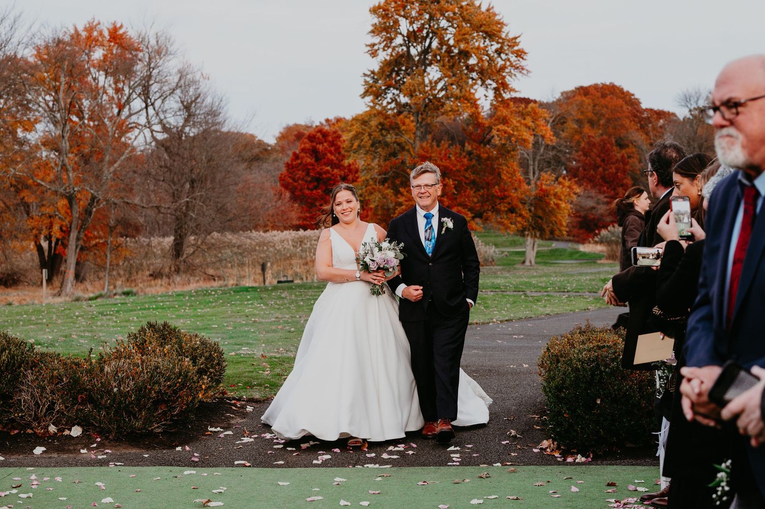 Central New Jersey wedding photographer capturing couple portraits at Galloping Hill Golf Course