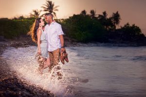 Romantic Engagement Portrait, Aqueduct Rose Hall, Sapple's Photography, Jamaica, Destination Wedding Portrait