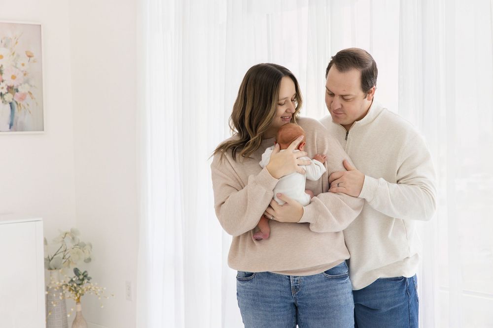 Salt Lake City newborn photographer capturing a peaceful baby-led studio session