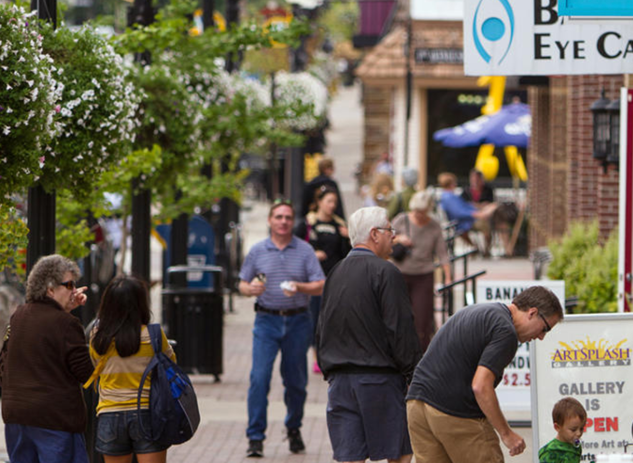Man eating ice cream in Carmel, IN