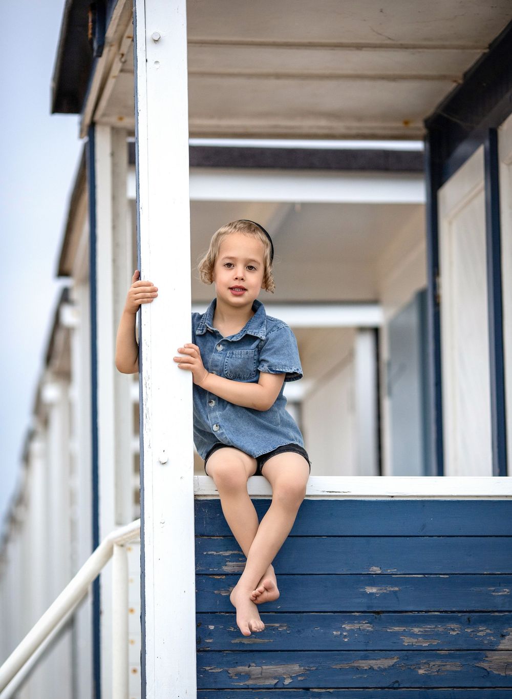 Portrait of a boy at the beach.