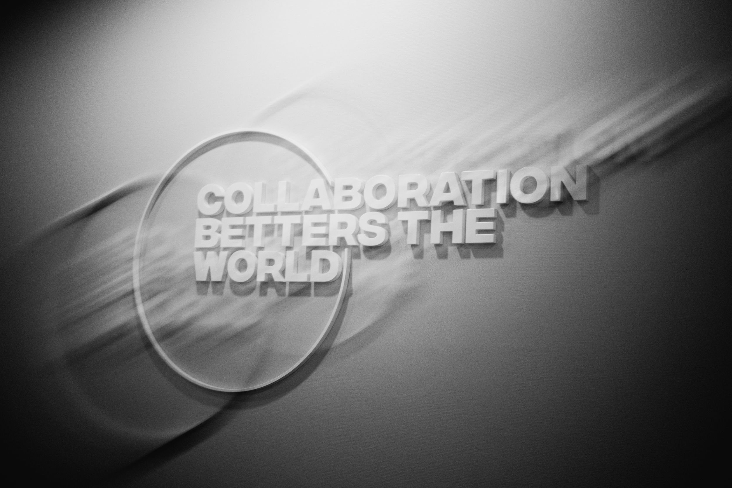 A series of blurred text overlays fade across a dark background in a cinematic transition sequence.
