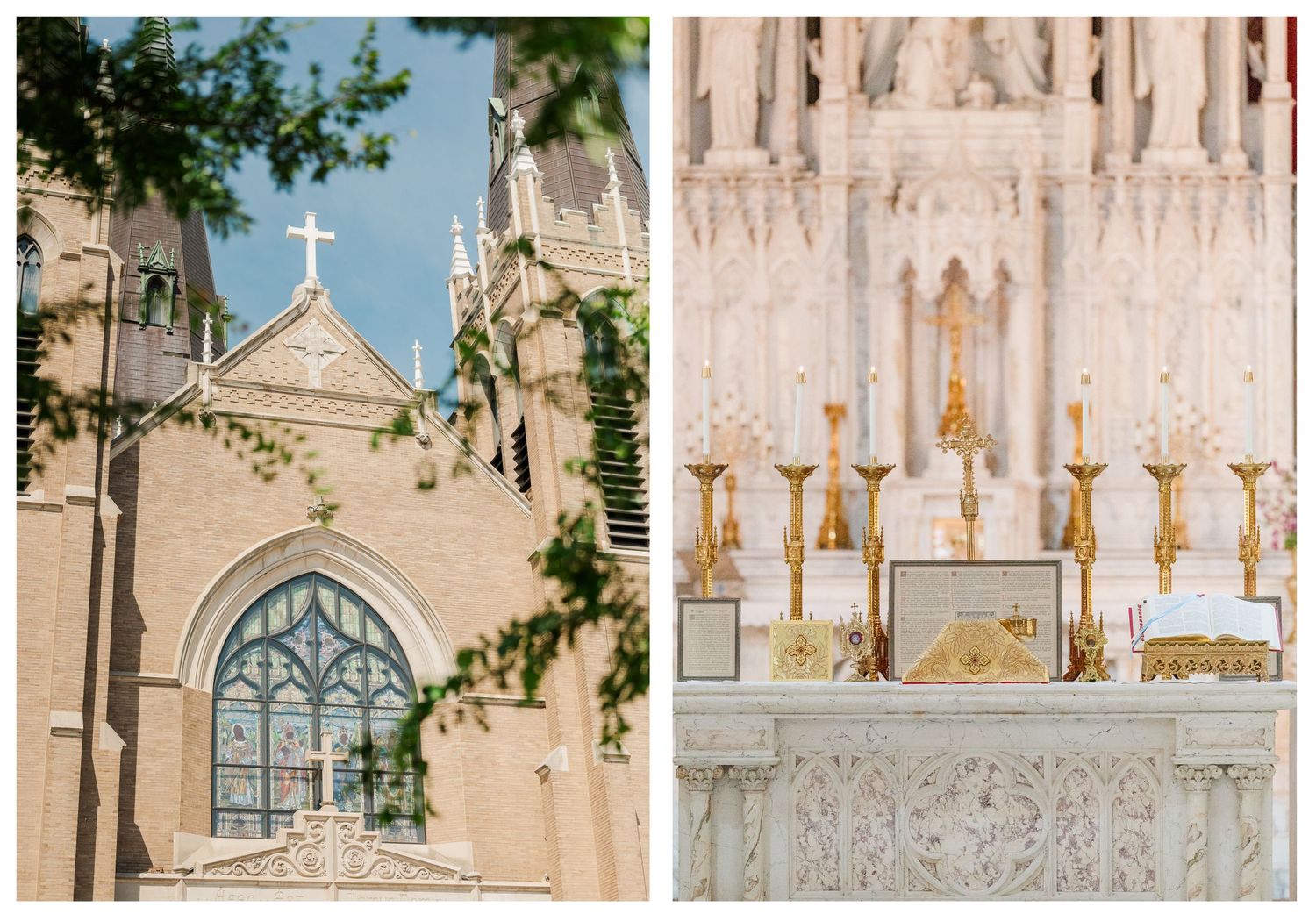 Wedding at Holy Family Cathedral Tulsa Oklahoma.