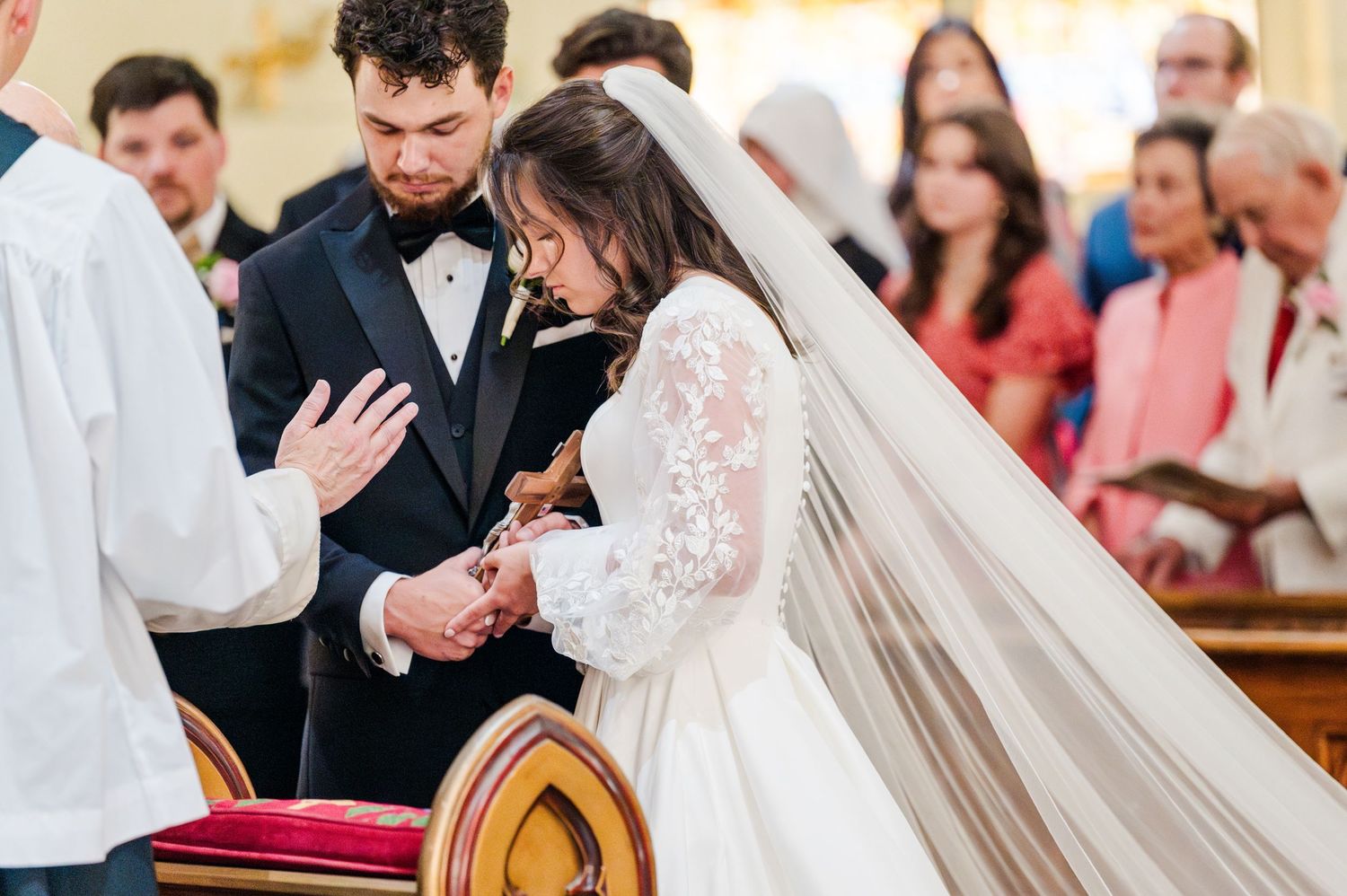 Wedding at Holy Family Cathedral Tulsa Oklahoma.