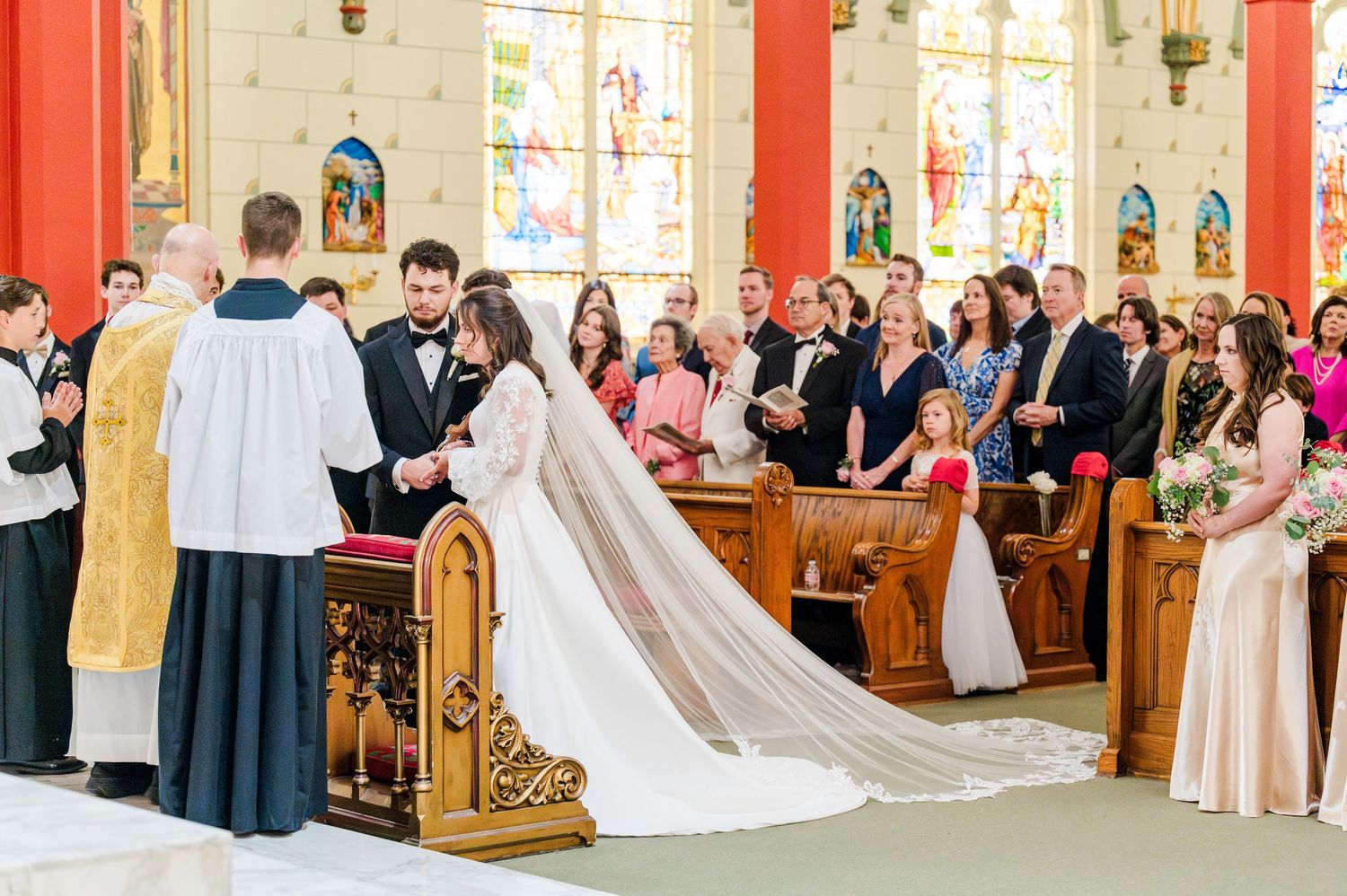 Wedding at Holy Family Cathedral Tulsa Oklahoma.