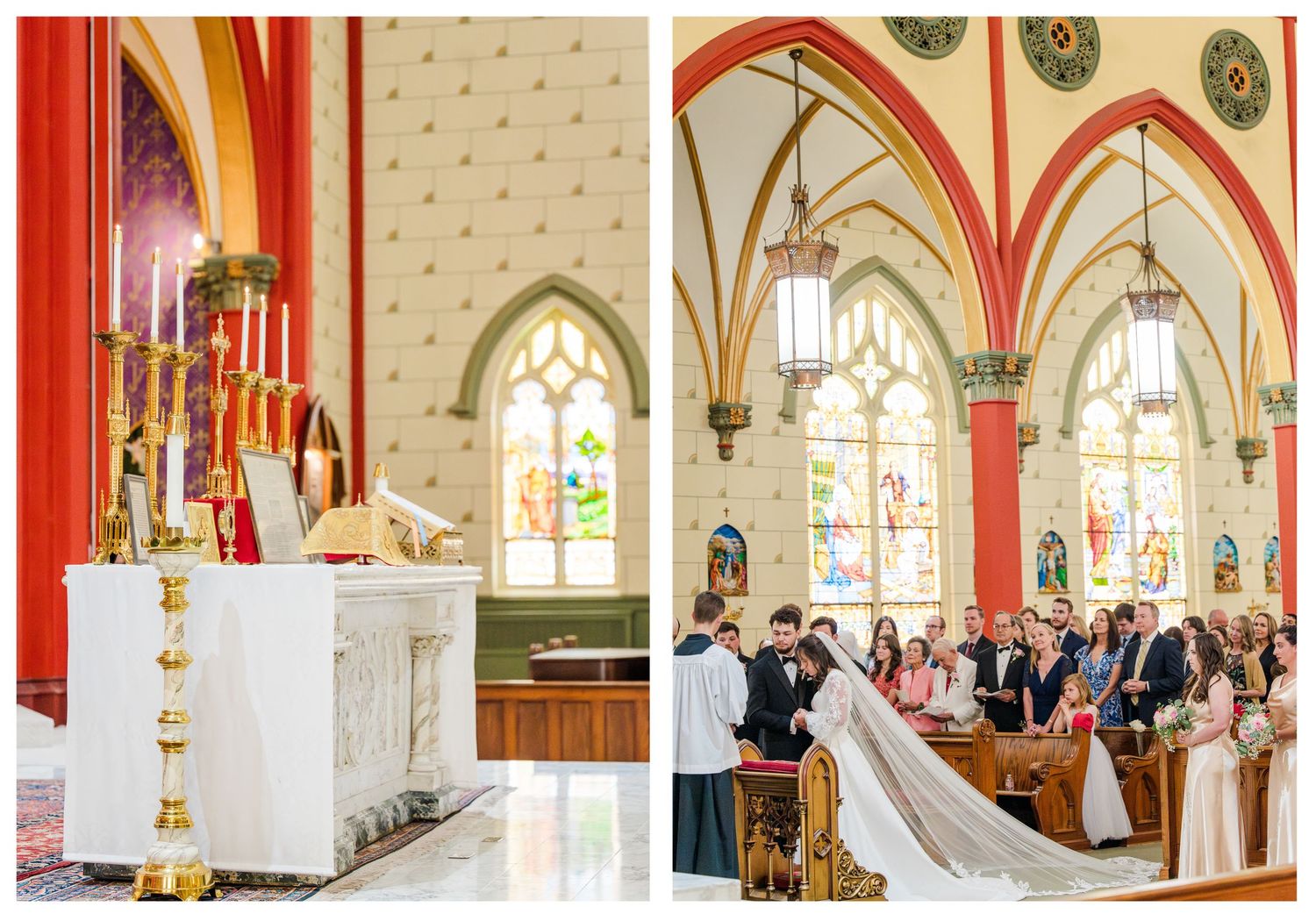 Wedding at Holy Family Cathedral Tulsa Oklahoma.