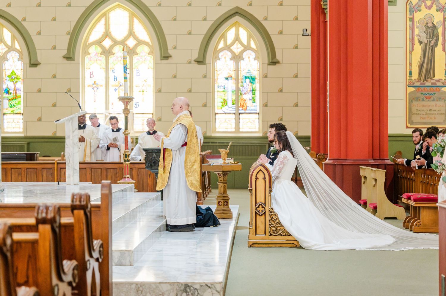 Wedding at Holy Family Cathedral Tulsa Oklahoma.