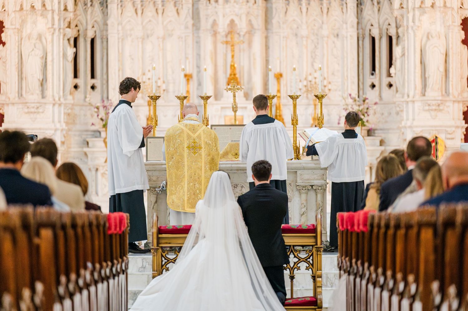 Wedding at Holy Family Cathedral Tulsa Oklahoma.