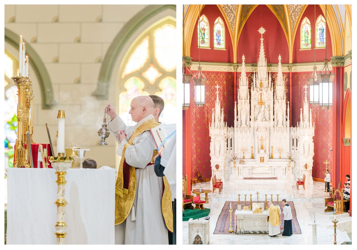 Wedding at Holy Family Cathedral Tulsa Oklahoma.