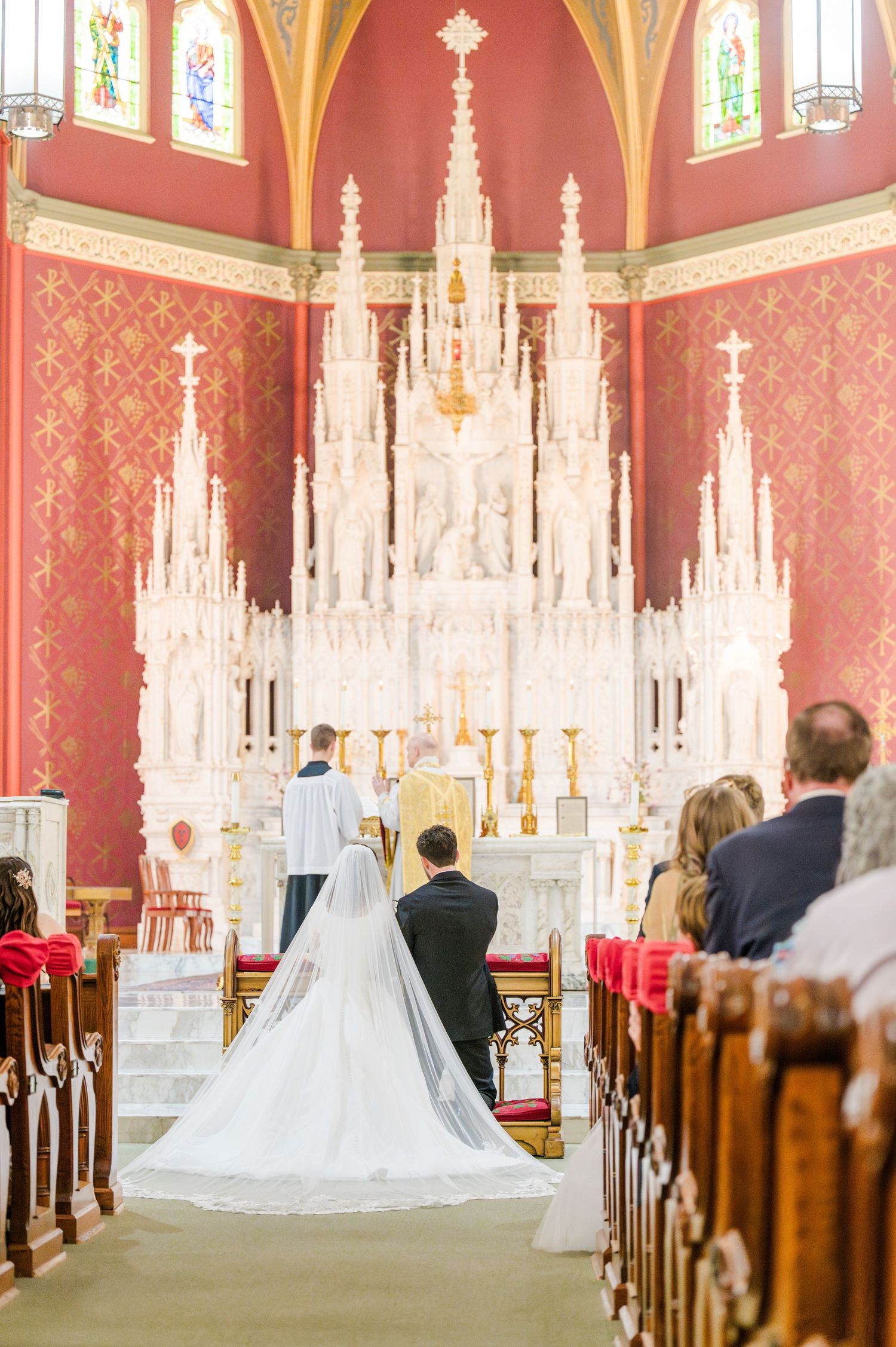 Wedding at Holy Family Cathedral Tulsa Oklahoma.