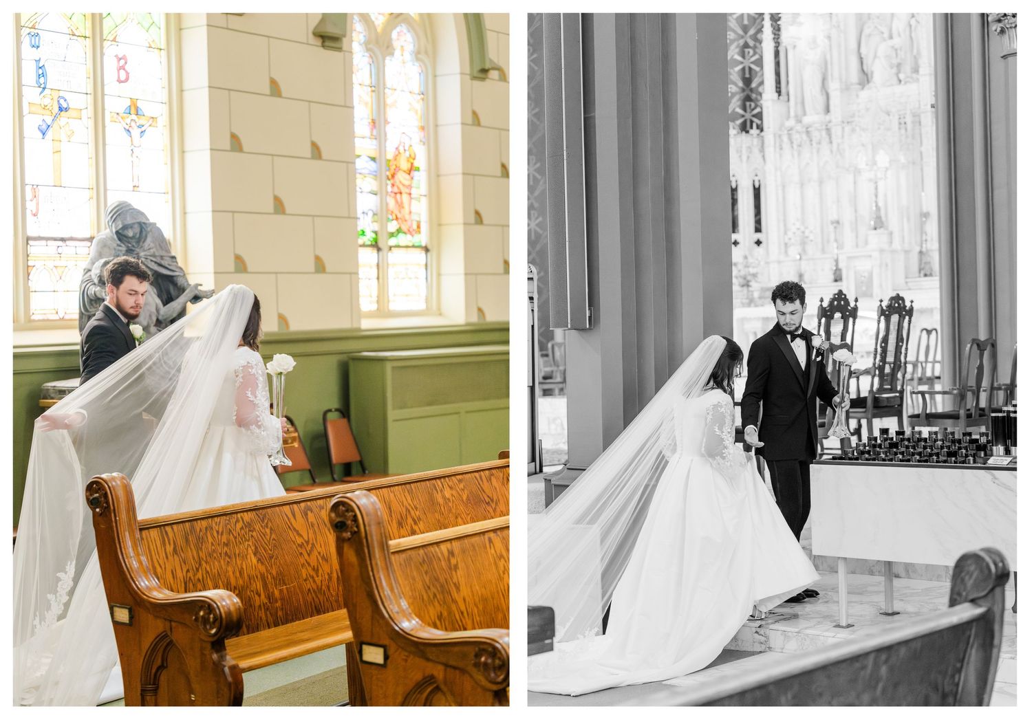 Wedding at Holy Family Cathedral Tulsa Oklahoma.