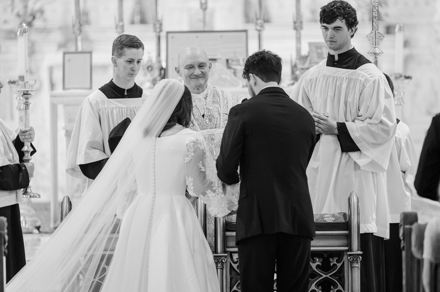 Wedding at Holy Family Cathedral Tulsa Oklahoma.