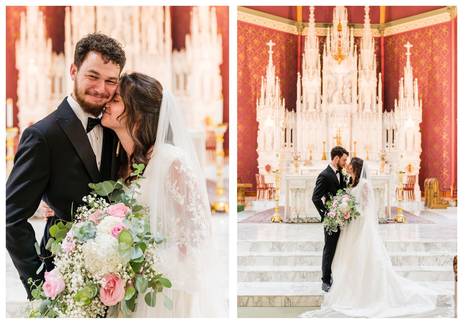 Wedding at Holy Family Cathedral Tulsa Oklahoma.