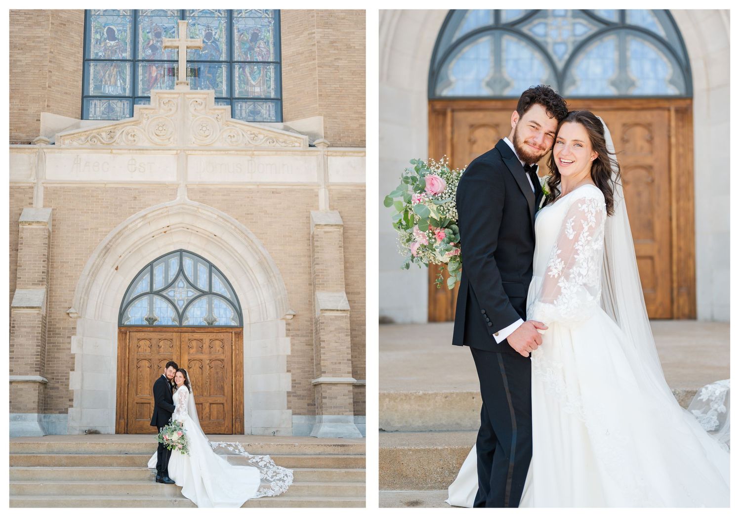 Wedding at Holy Family Cathedral Tulsa Oklahoma.