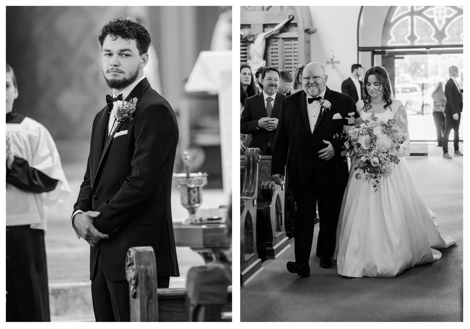 Wedding at Holy Family Cathedral Tulsa Oklahoma.