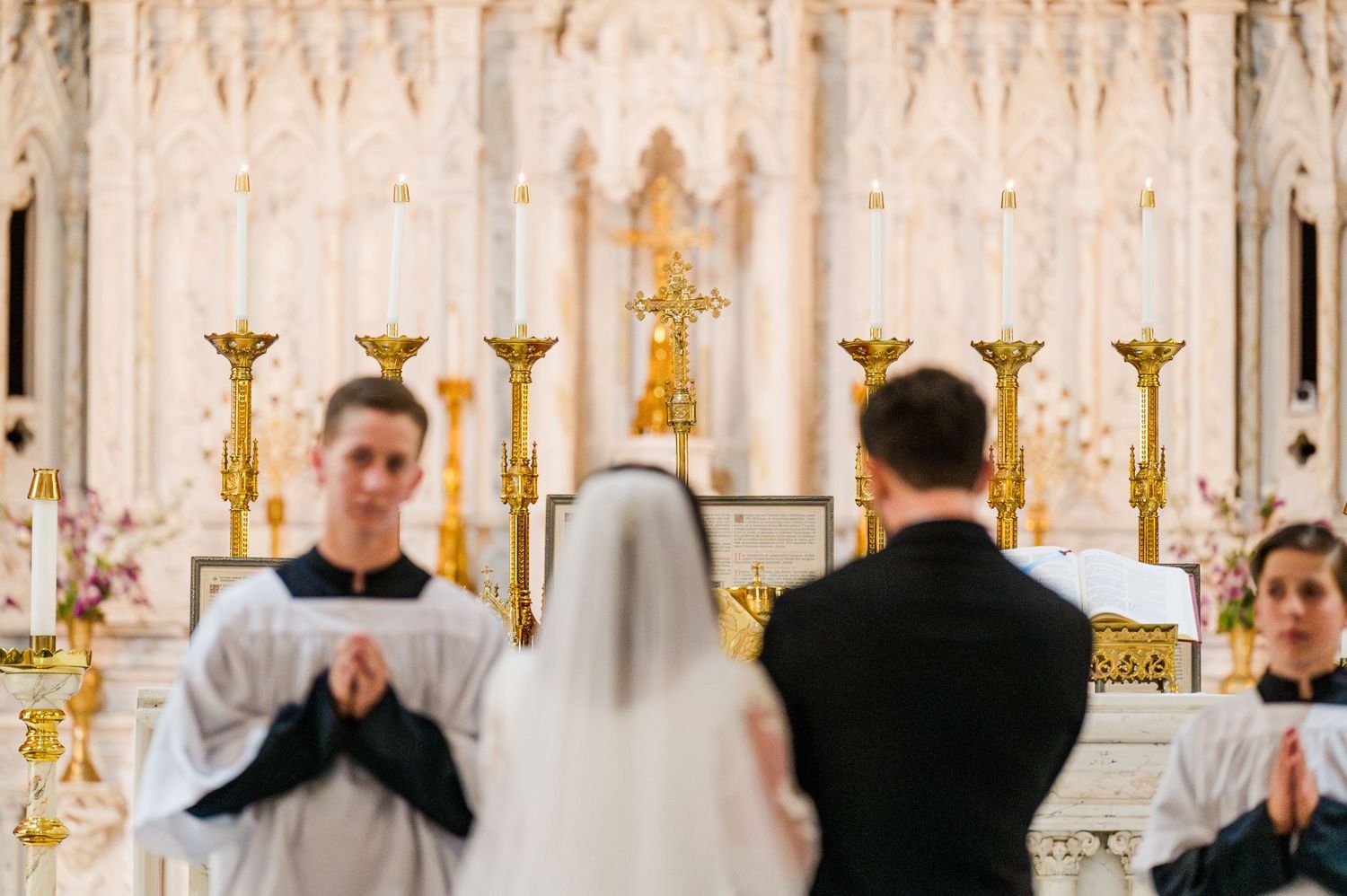 Wedding at Holy Family Cathedral Tulsa Oklahoma.