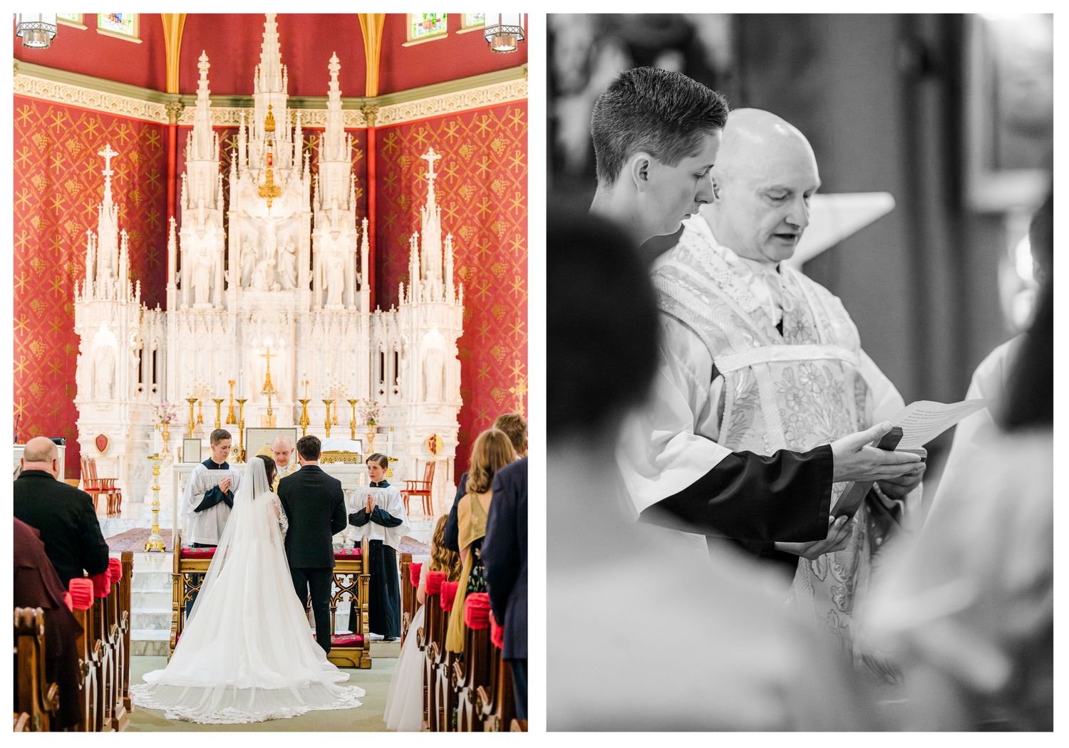 Wedding at Holy Family Cathedral Tulsa Oklahoma.