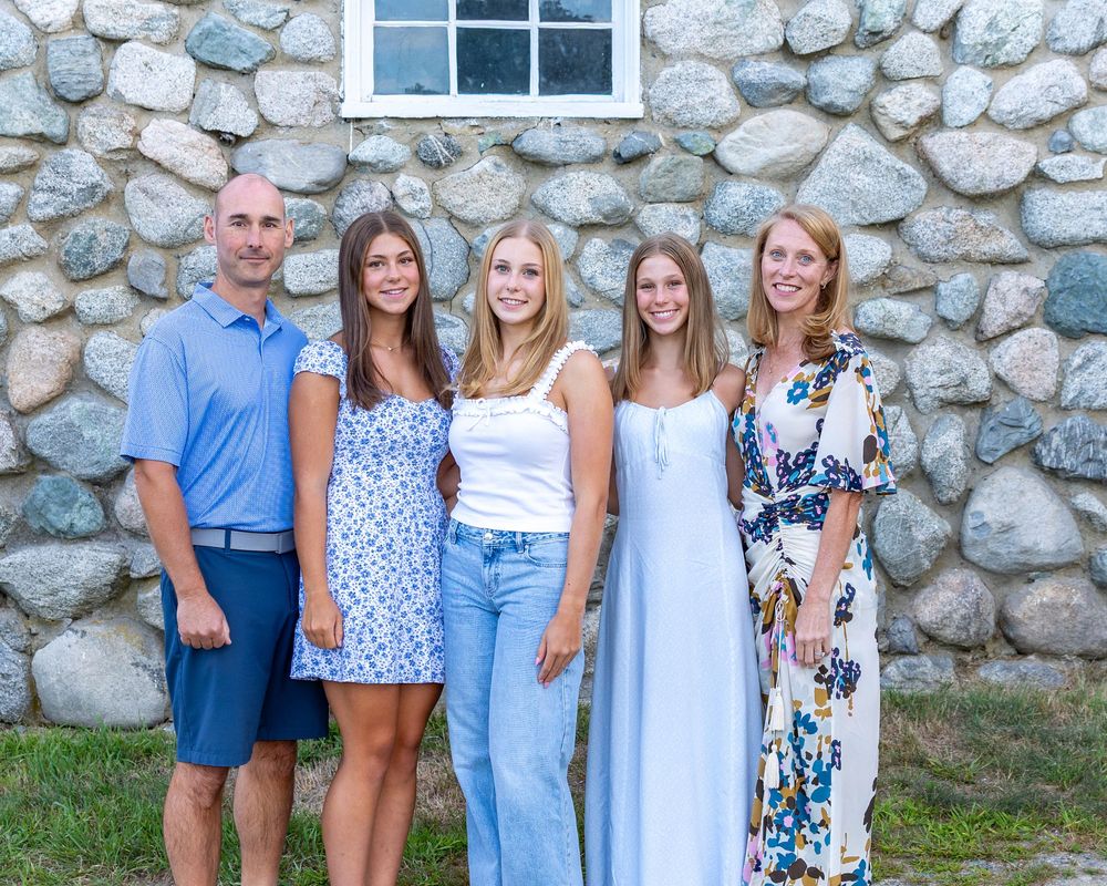 Family photo at Wolbach Farm in Sudbury, MA during the summer for family photography session.  Weston, Concord, Wayland, Framingham, Stow.