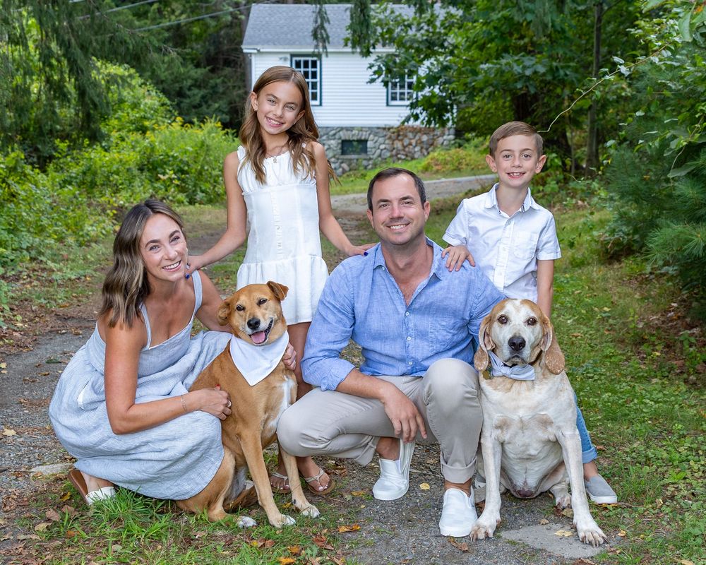 Family photo at Wolbach Farm in Sudbury, MA during the summer for family photography session.  Weston, Concord, Wayland, Framingham, Stow.