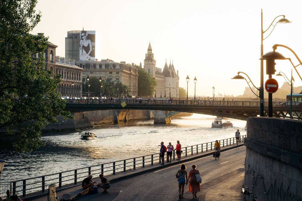 Paris summer evening along the Seine photography